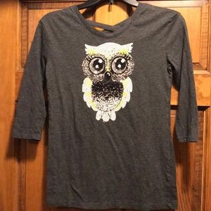Justice quarter-sleeve Owl T-shirt